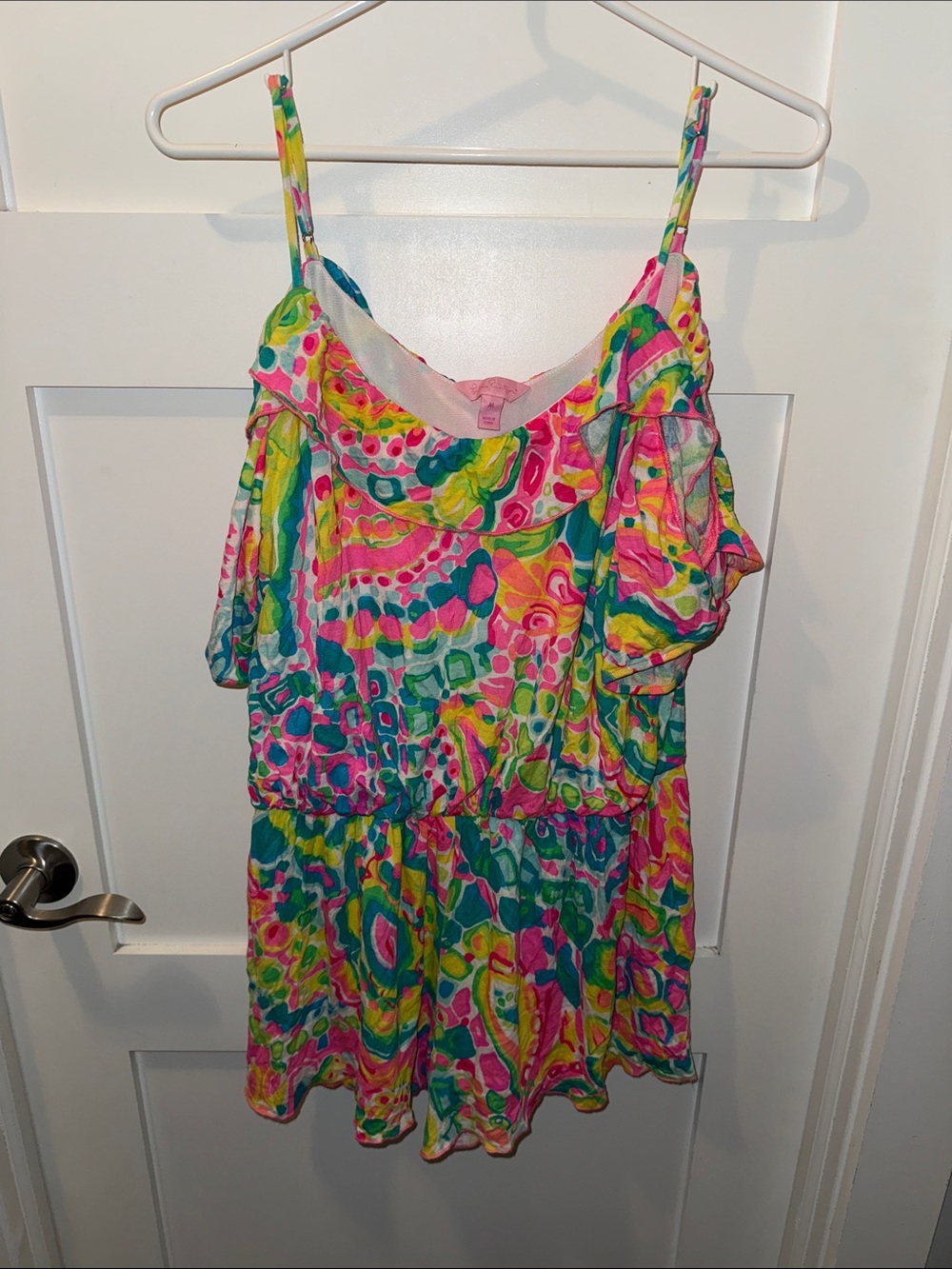 Lily Pulitzer Fenella cold-shoulder ruffle romper on Come Out Of Your Shell M